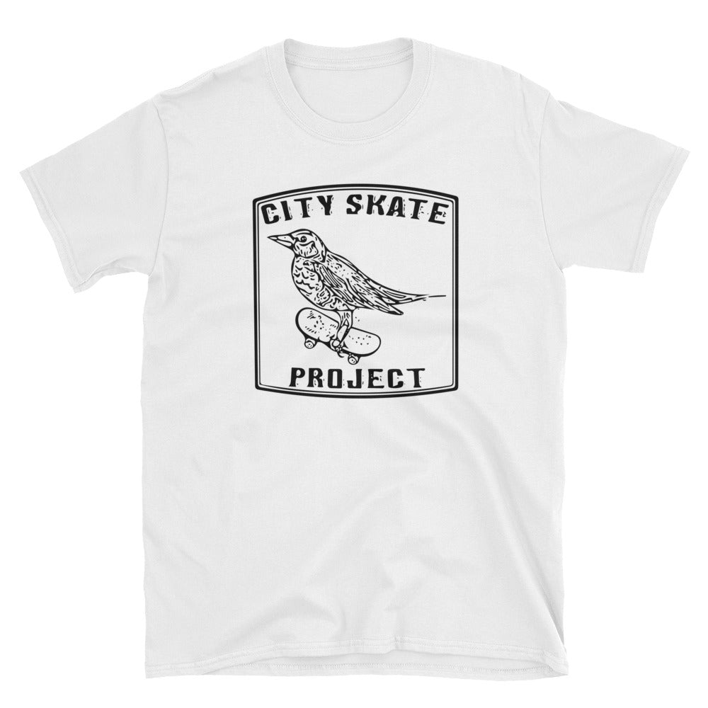 strange bird skateboarding Short-Sleeve Unisex T-Shirt
