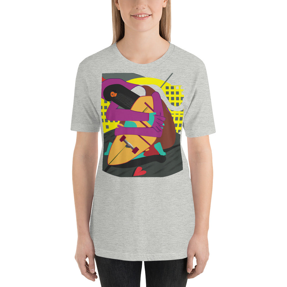 City Skate Project "love this board series" Unisex t-shirt Cubism 1