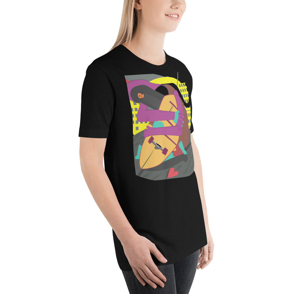 City Skate Project "love this board series" Unisex t-shirt Cubism 1