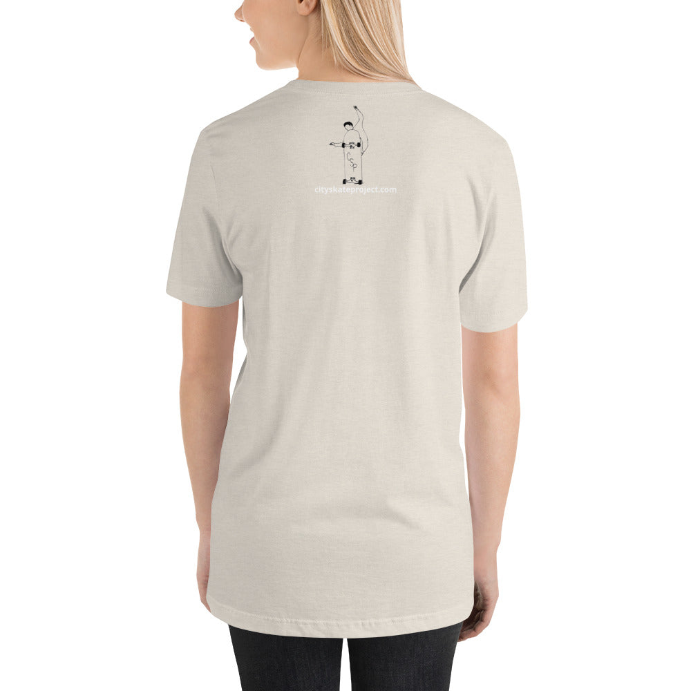 City Skate Project "love this board series" Unisex t-shirt Cubism 1