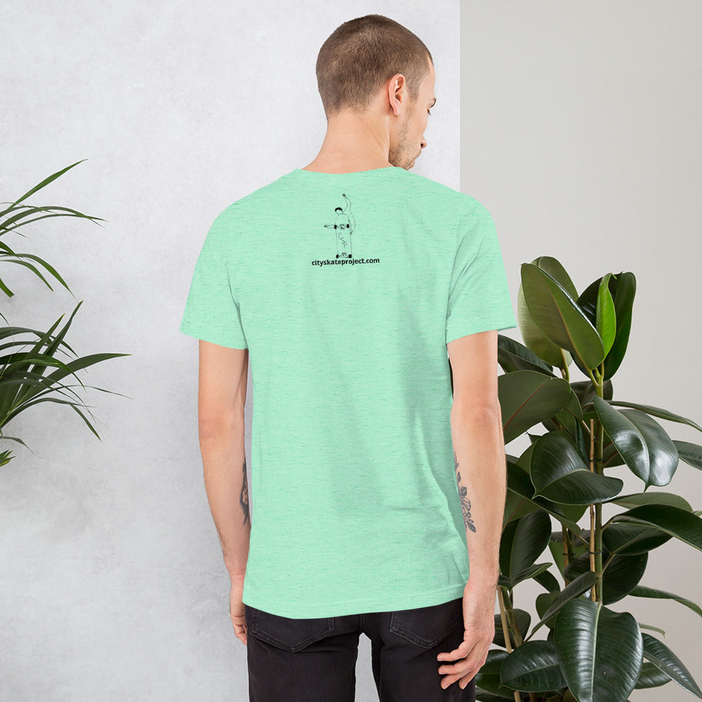 City Skate Project "love this board series" Unisex t-shirt impressionistic 3
