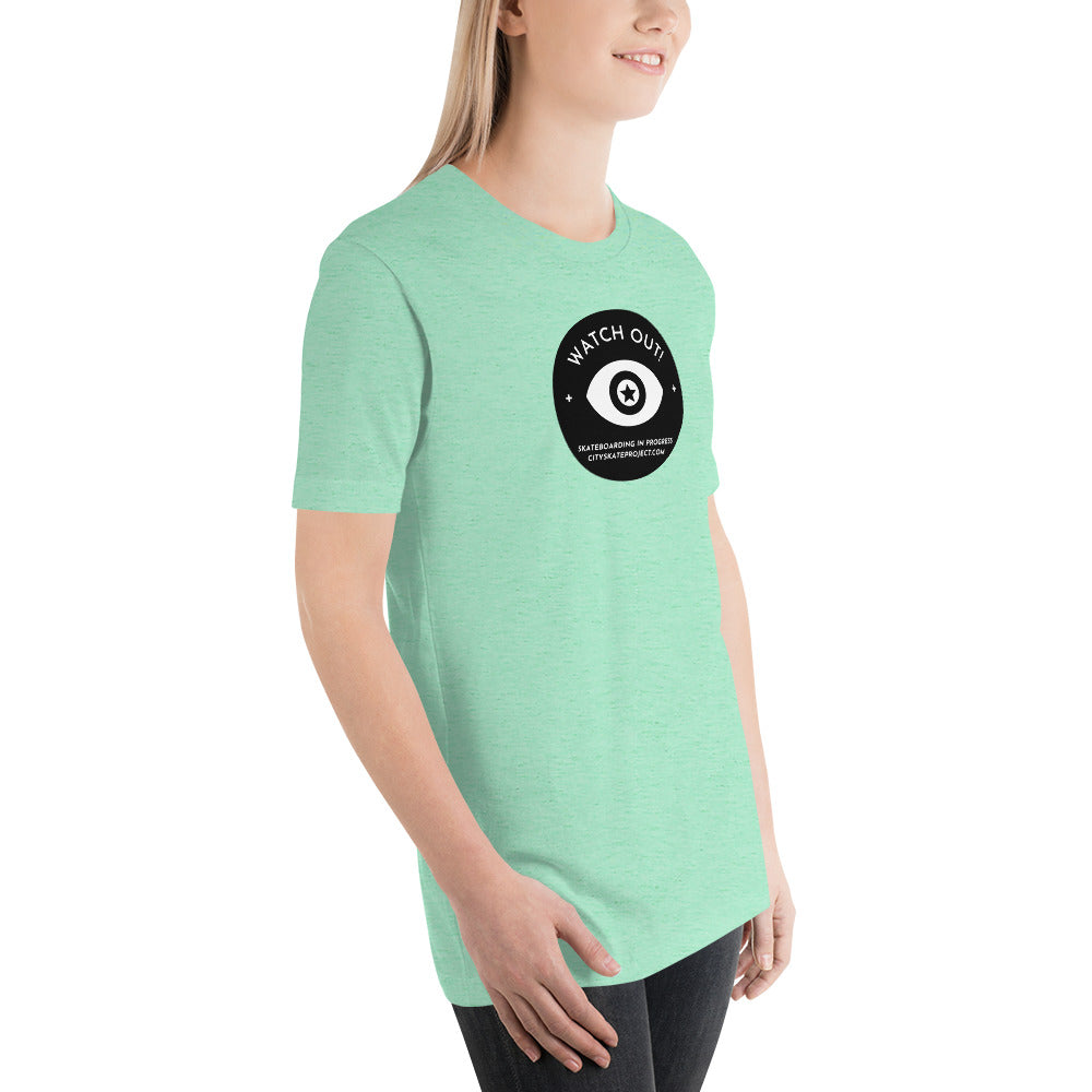 Watch out Skateboarding in progress Unisex t-shirt