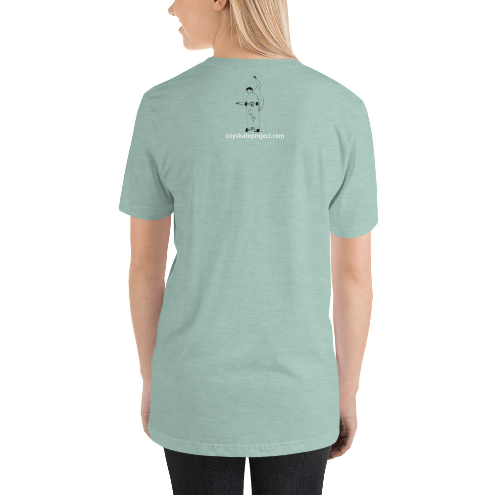 City Skate Project "love this board series" Unisex t-shirt Cubism 1