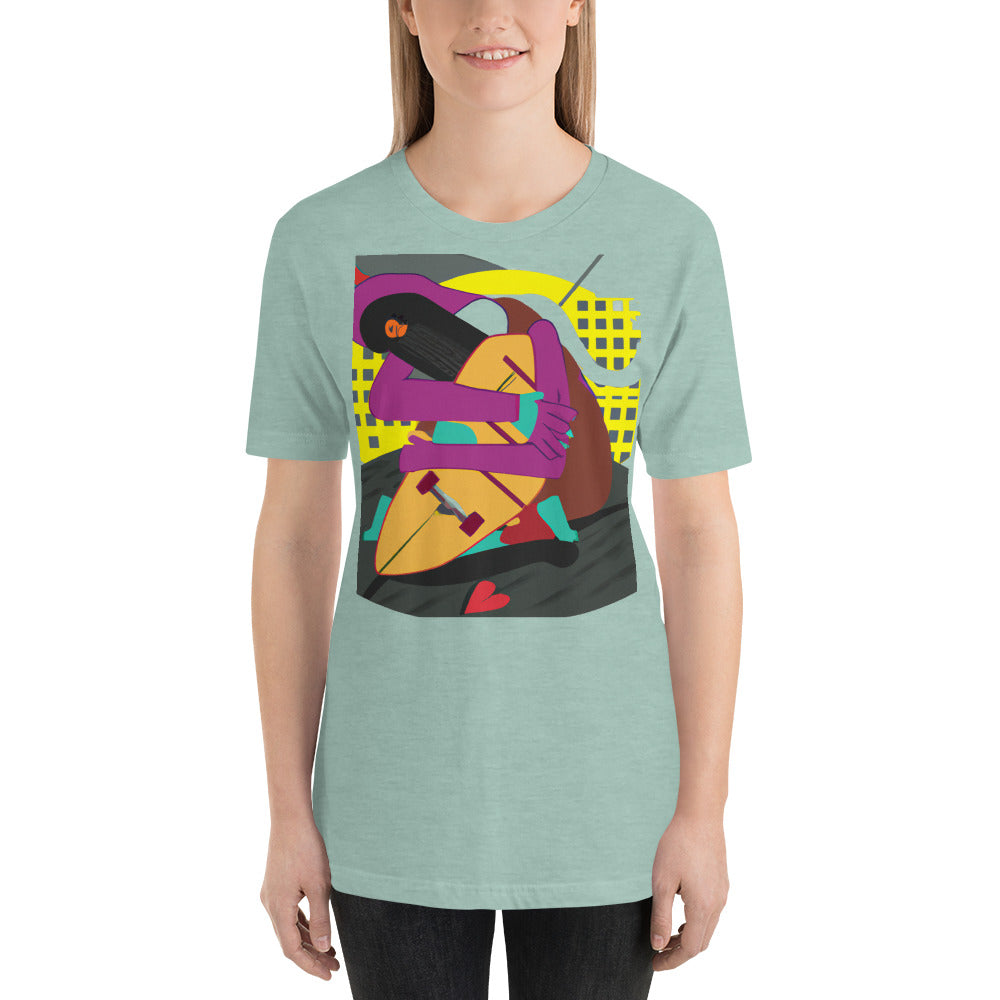 City Skate Project "love this board series" Unisex t-shirt Cubism 1