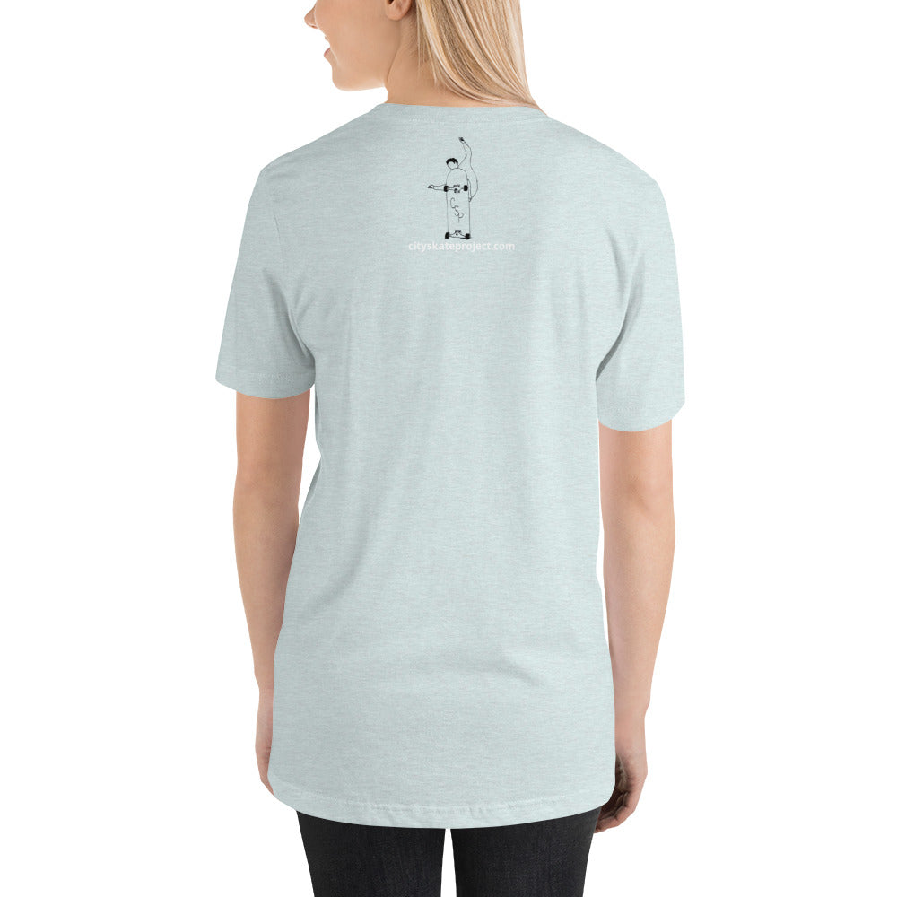 City Skate Project "love this board series" Unisex t-shirt Cubism 1