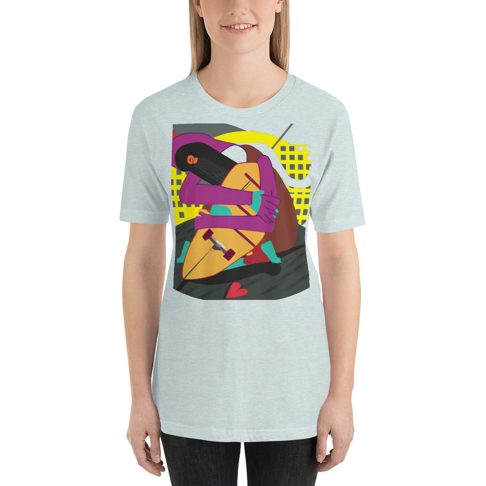 City Skate Project "love this board series" Unisex t-shirt Cubism 1