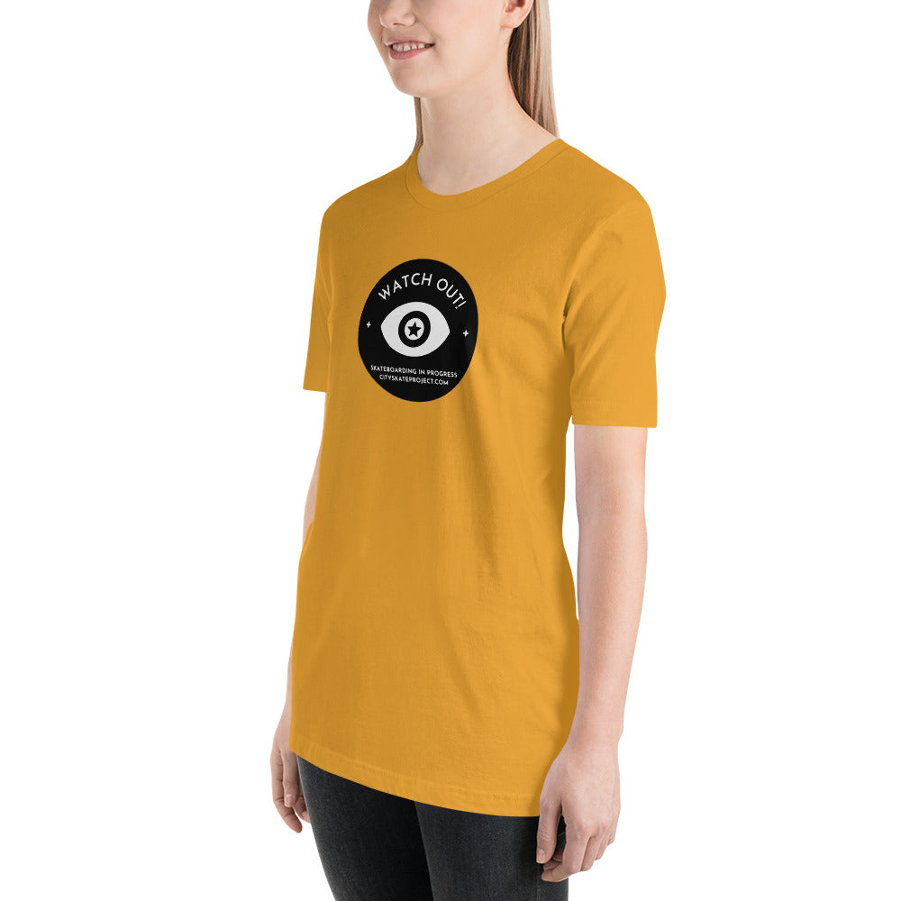 Watch out Skateboarding in progress Unisex t-shirt