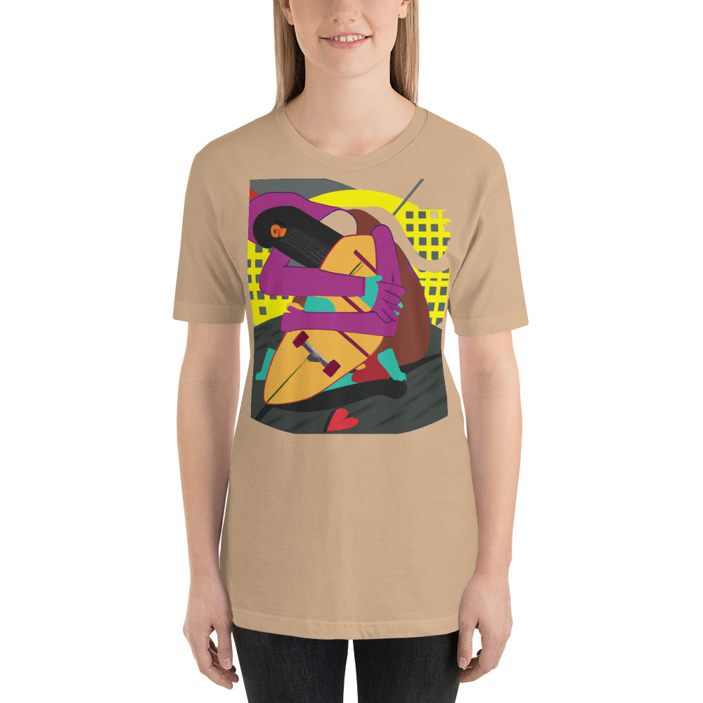 City Skate Project "love this board series" Unisex t-shirt Cubism 1