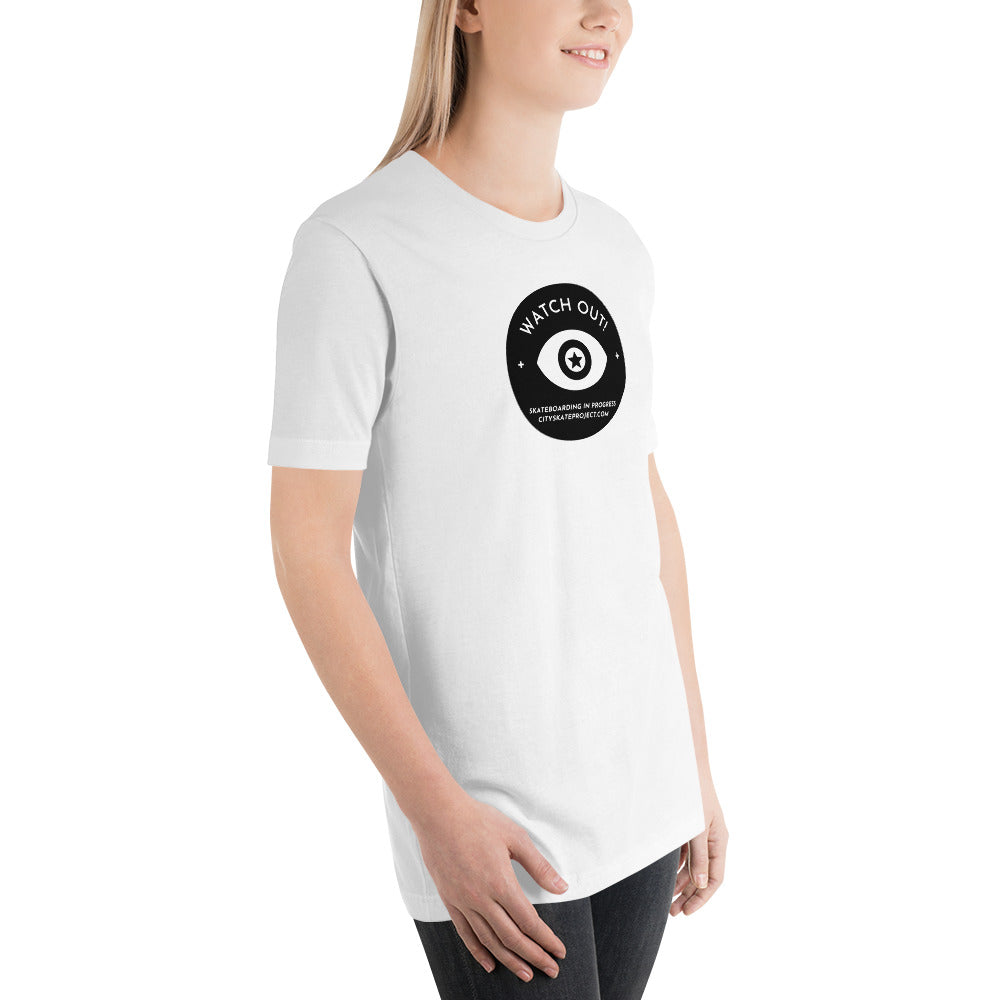 Watch out Skateboarding in progress Unisex t-shirt