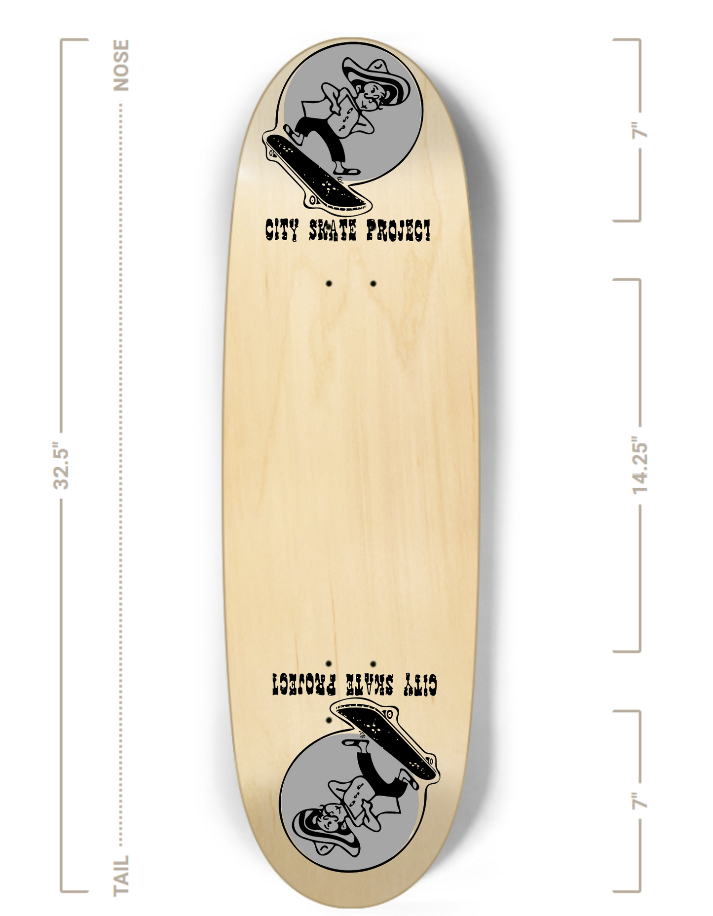 Yak Attack CSP Custom EGG Skateboard 9.75"