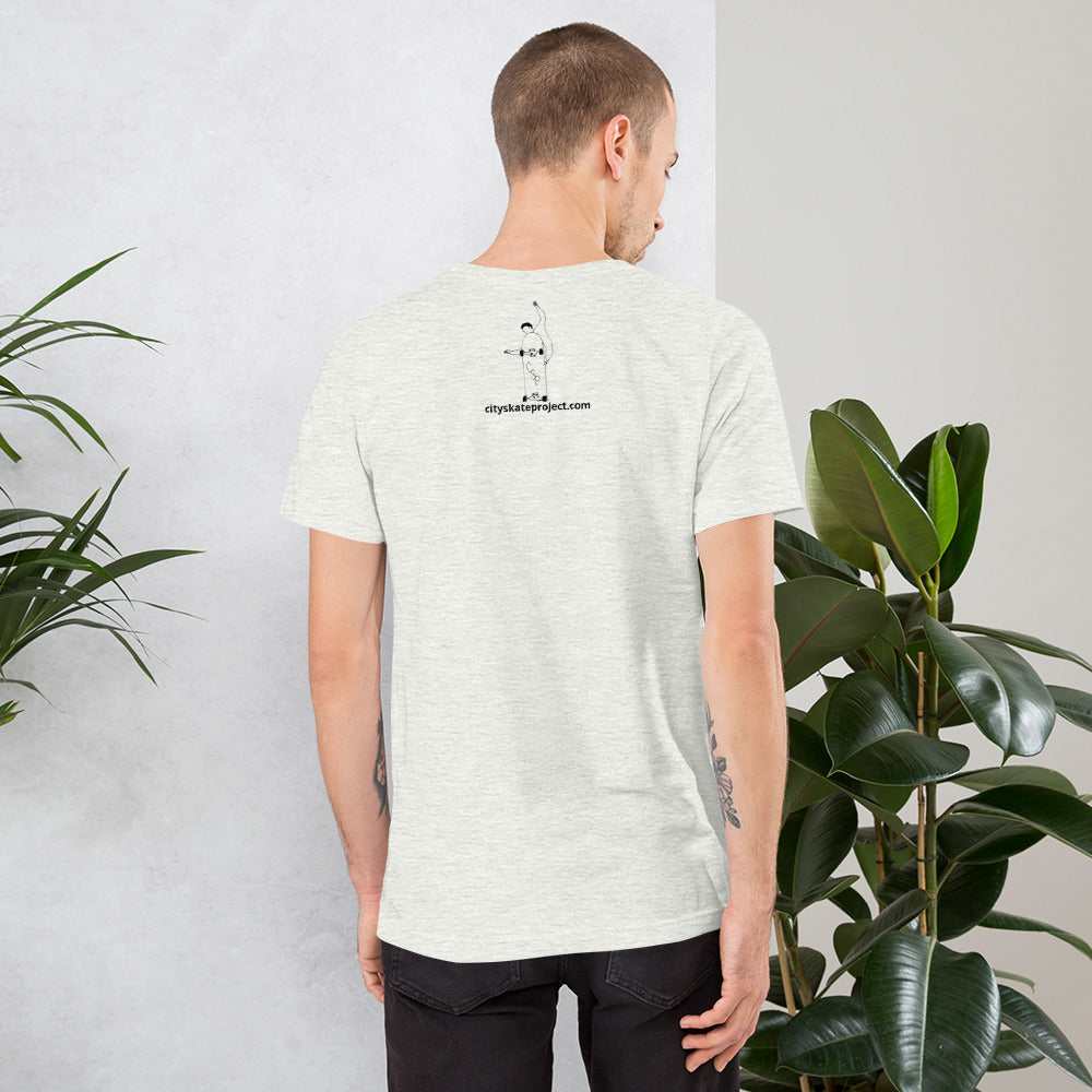 City Skate Project "love this board series" Unisex t-shirt impressionistic 3