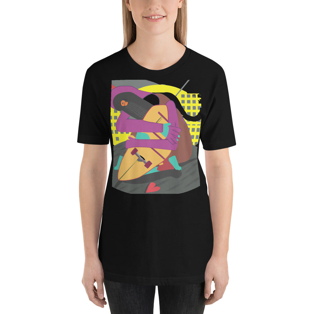 City Skate Project "love this board series" Unisex t-shirt Cubism 1