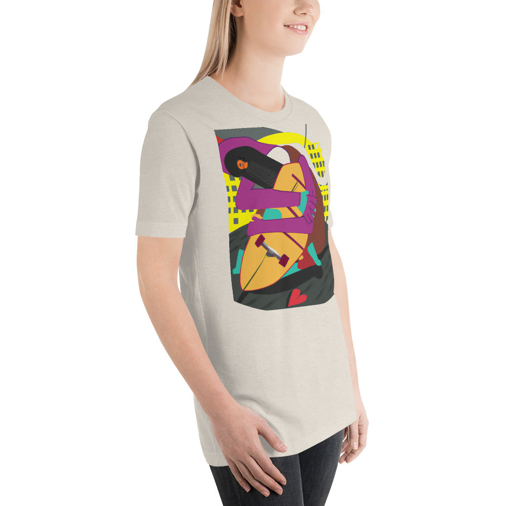 City Skate Project "love this board series" Unisex t-shirt Cubism 1