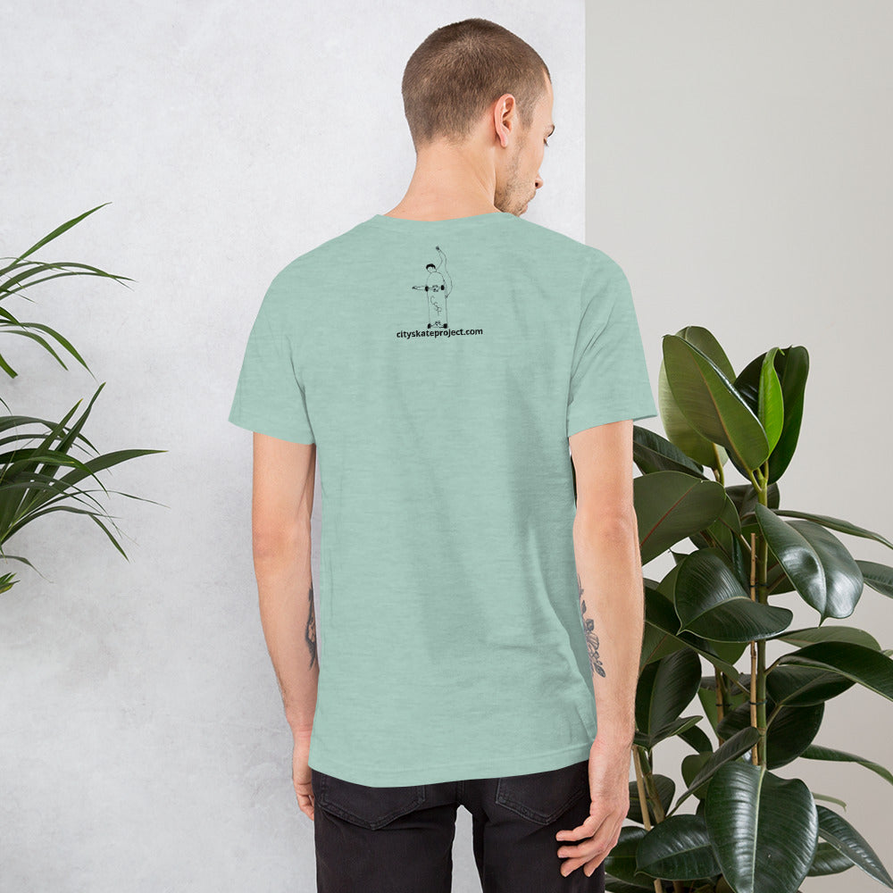 City Skate Project "love this board series" Unisex t-shirt impressionistic 3