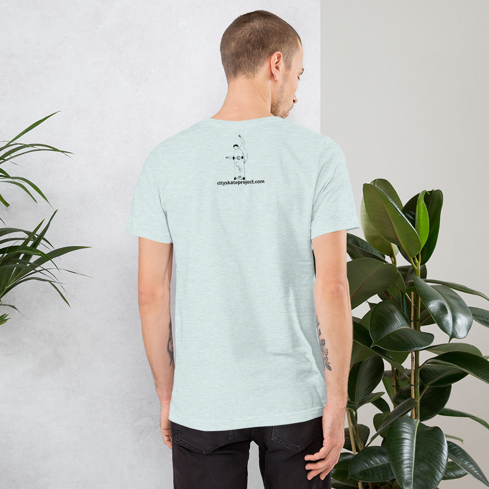 City Skate Project "love this board series" Unisex t-shirt impressionistic 3